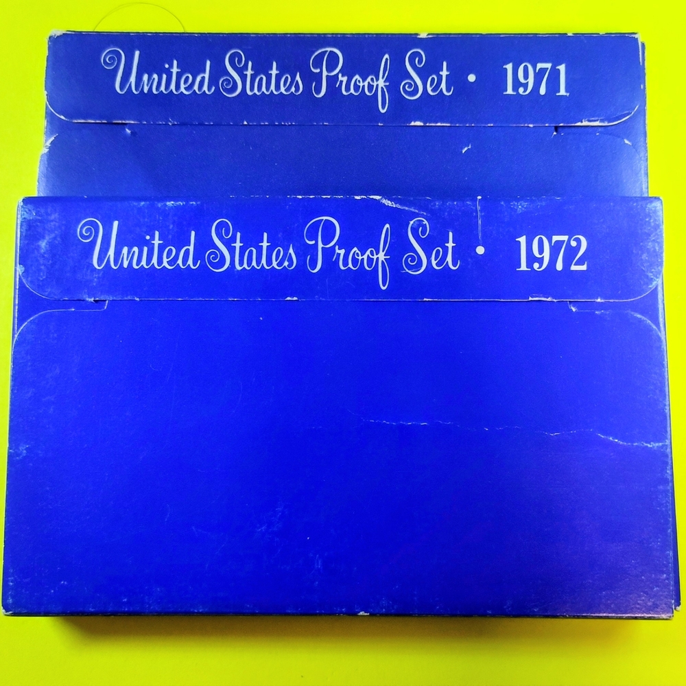 United States Proof Sets 1971-S & 1972-S . Complete Sets.